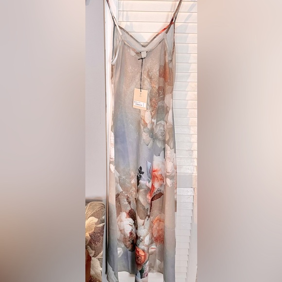 All Saints Floral Midi Dress - Cream and Brown - Picture 6 of 6